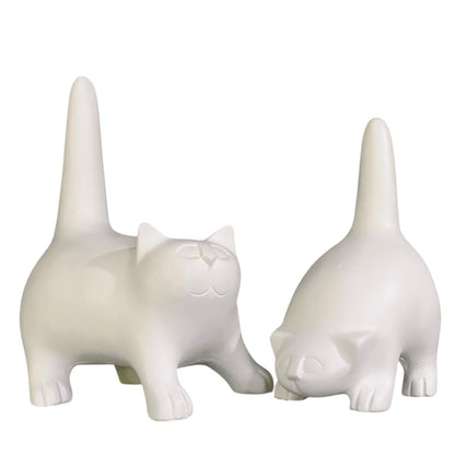 Minimalistisches Katzenstatuen-Set, Moderne Katzenskulpturen, Wohndekor, Minimalistisches Katzendekor, Katzenskulptur, Moderne Katzenstatuen, Geschenkidee für Katzenliebhaber
