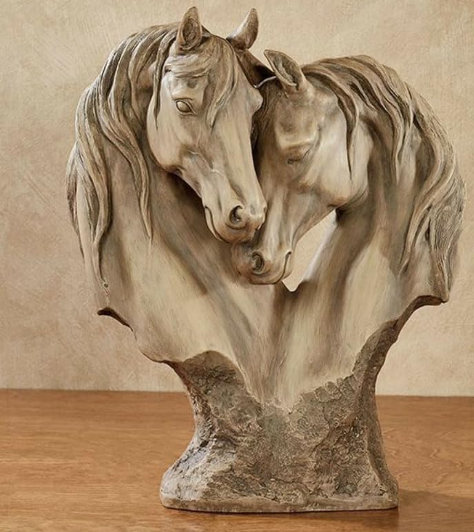 Soul Mate Horse Statue, Soulmate Horse Bust, Double Horse Head Sculpture, Double Horse Head Statue, Horse Couple Statue, Horse Couple Decor