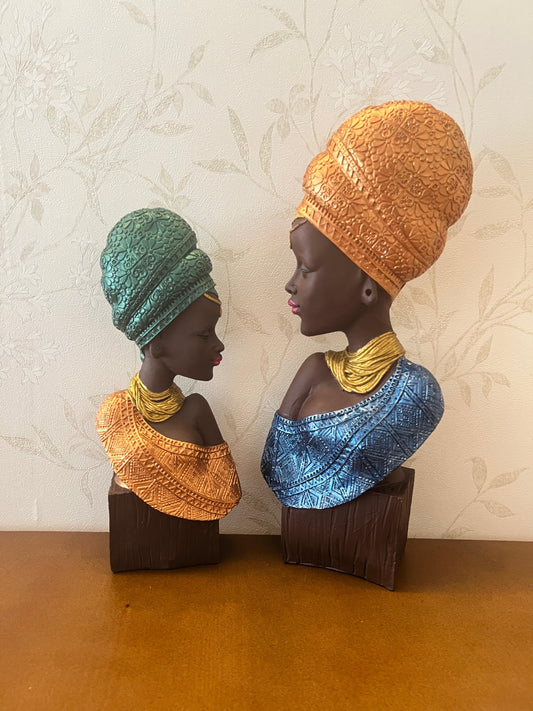Afrikanische Frauenbüste Skulptur, Traditionelles afrikanisches Kunstdekor, Afrikanische Frauenskulptur, Skulptur im Ethno-Stil, Traditionelles afrikanisches Dekor, Afrikanische Frauenstatue