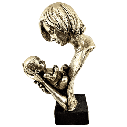 Mother and Baby Statue, Loving Mother and Infant Sculpture, Modern Motherhood Sculpture, Mother with Newborn Statue, Mom Holding Baby Statue