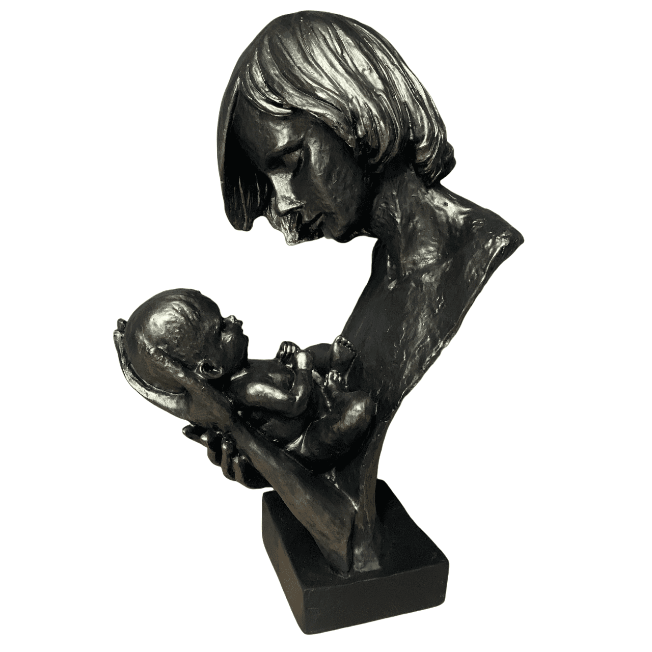 Mother and Baby Statue, Loving Mother and Infant Sculpture, Modern Motherhood Sculpture, Mother with Newborn Statue, Mom Holding Baby Statue