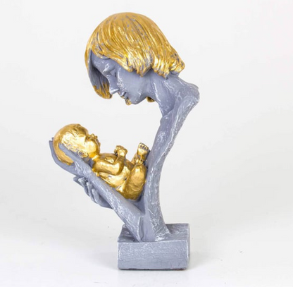 Mother and Baby Statue, Loving Mother and Infant Sculpture, Modern Motherhood Sculpture, Mother with Newborn Statue, Mom Holding Baby Statue