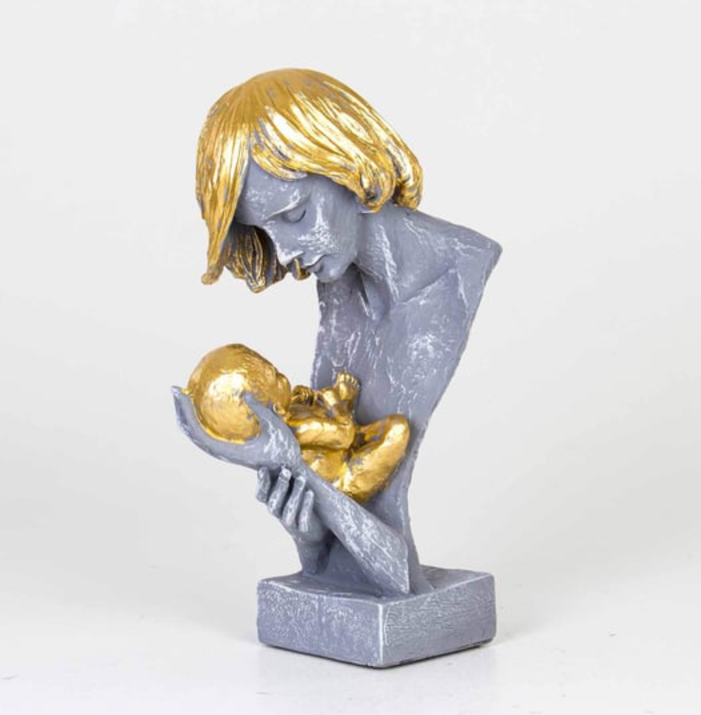 Mother and Baby Statue, Loving Mother and Infant Sculpture, Modern Motherhood Sculpture, Mother with Newborn Statue, Mom Holding Baby Statue