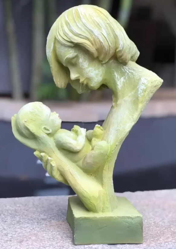 Mother and Baby Statue, Loving Mother and Infant Sculpture, Modern Motherhood Sculpture, Mother with Newborn Statue, Mom Holding Baby Statue