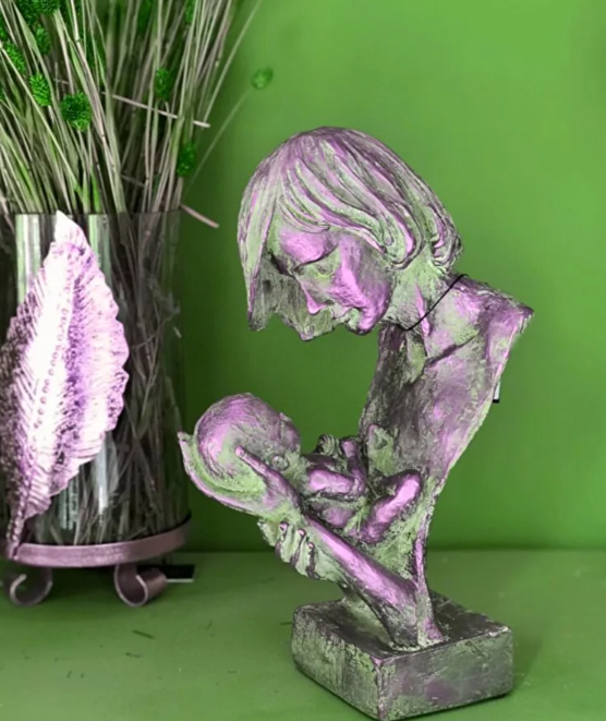 Mother and Baby Statue, Loving Mother and Infant Sculpture, Modern Motherhood Sculpture, Mother with Newborn Statue, Mom Holding Baby Statue