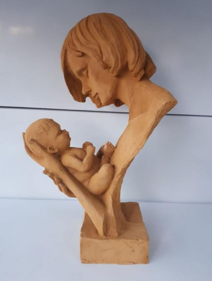 Mother and Baby Statue, Loving Mother and Infant Sculpture, Modern Motherhood Sculpture, Mother with Newborn Statue, Mom Holding Baby Statue
