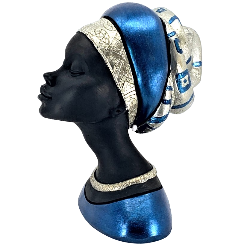 Elegant African Woman Bust Statue, Modern African Woman Statue, Handcrafted African Lady Bust, Decorative African Woman Head Sculpture