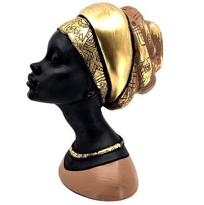 Elegant African Woman Bust Statue, Modern African Woman Statue, Handcrafted African Lady Bust, Decorative African Woman Head Sculpture