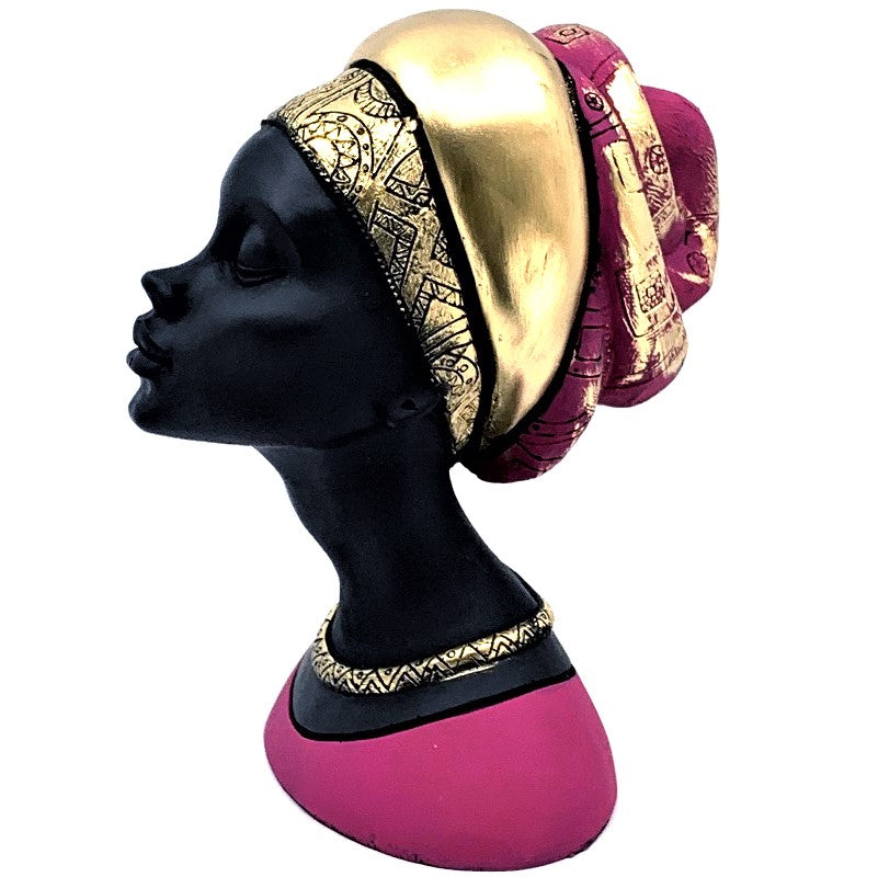 Elegant African Woman Bust Statue, Modern African Woman Statue, Handcrafted African Lady Bust, Decorative African Woman Head Sculpture