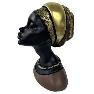 Elegant African Woman Bust Statue, Modern African Woman Statue, Handcrafted African Lady Bust, Decorative African Woman Head Sculpture