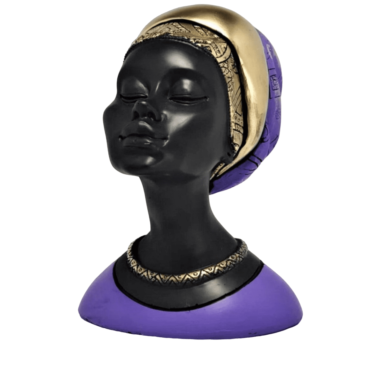 Elegant African Woman Bust Statue, Modern African Woman Statue, Handcrafted African Lady Bust, Decorative African Woman Head Sculpture