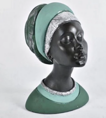 Elegant African Woman Bust Statue, Modern African Woman Statue, Handcrafted African Lady Bust, Decorative African Woman Head Sculpture