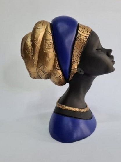Elegant African Woman Bust Statue, Modern African Woman Statue, Handcrafted African Lady Bust, Decorative African Woman Head Sculpture