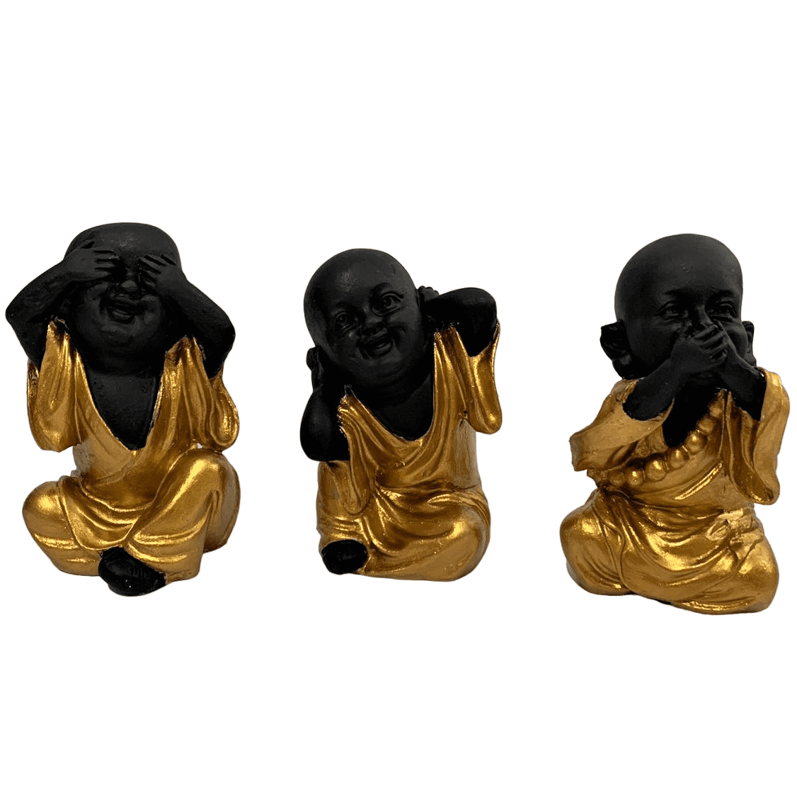 See No Evil Speak No Evil Hear No Evil Buddha Statues Set of 3, No Evil Mini Buddha Figurines Set, 3 Wise Buddhas Statue Set, Buddhas Decor