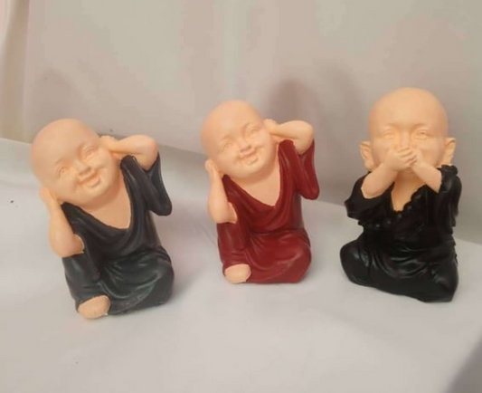 See No Evil Speak No Evil Hear No Evil Buddha Statues Set of 3, No Evil Mini Buddha Figurines Set, 3 Wise Buddhas Statue Set, Buddhas Decor