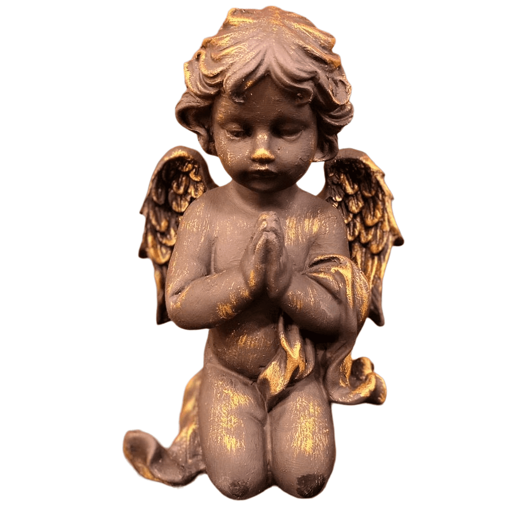 Handmade Praying Angel Decor, Angel Figurine Home Accent, Spiritual Tabletop Sculpture, Serenity Angel Figurine, Decorative Angel Sculpture