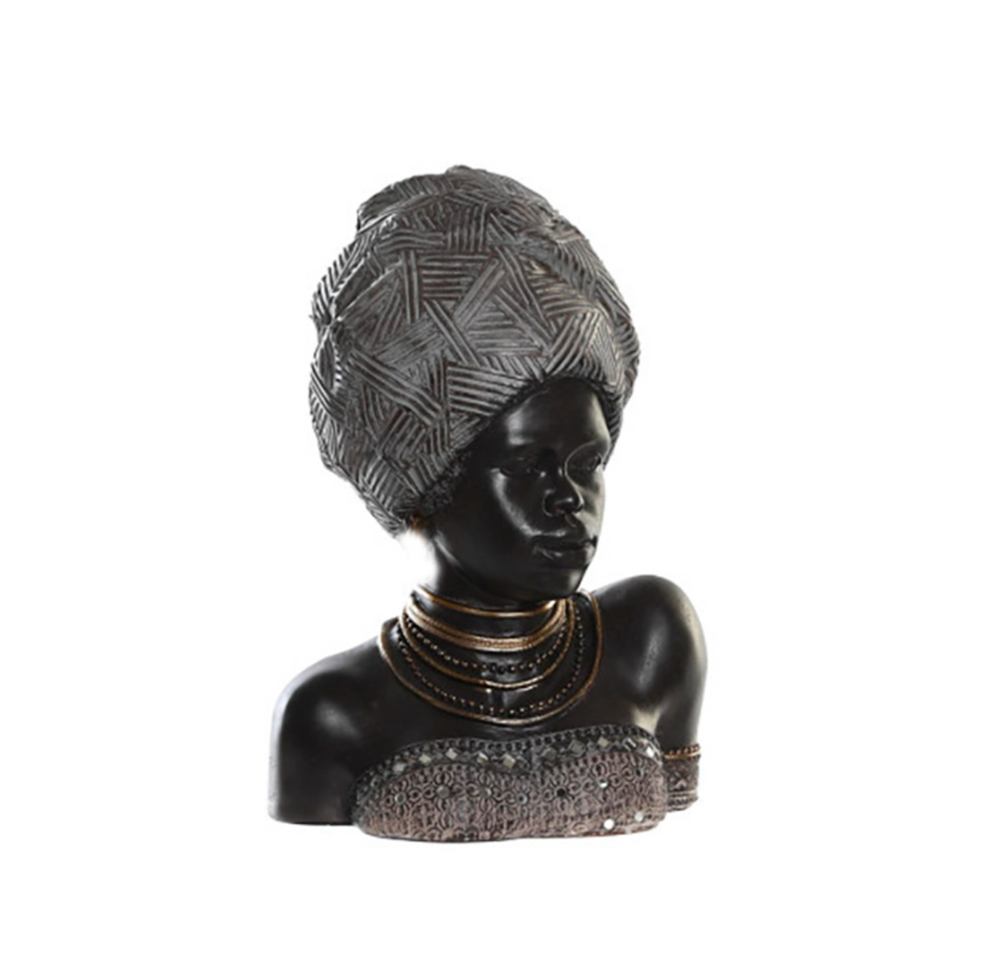 Handcrafted African Woman Statue, Elegant African Lady Bust Statue, Stylish African Woman Statue, Ethnic Home Decor African Woman Statue