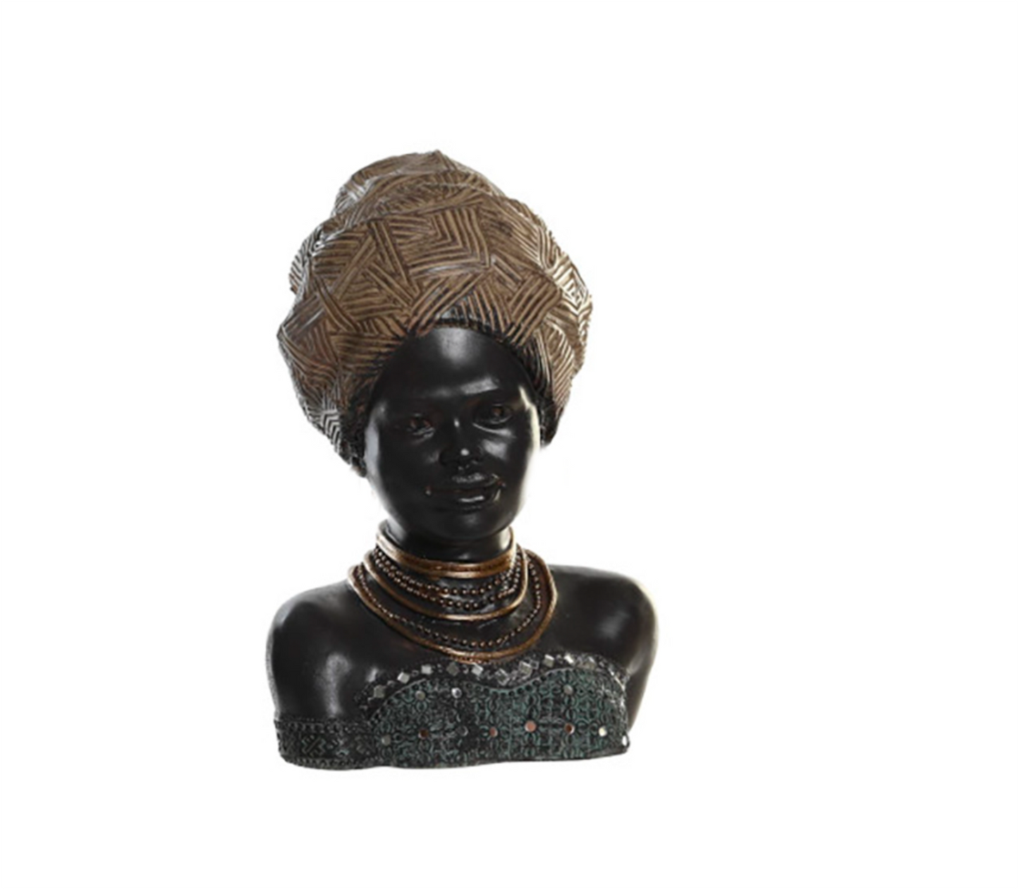Handcrafted African Woman Statue, Elegant African Lady Bust Statue, Stylish African Woman Statue, Ethnic Home Decor African Woman Statue