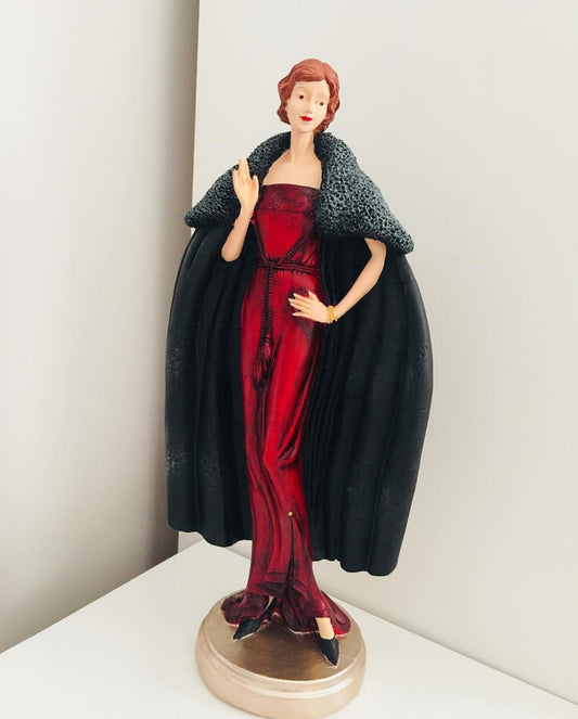 Handmade Woman in Coat Statue, Elegant Lady Figurine, Handmade Woman Figurine, Vintage Coat Sculpture, Handmade Fashion Lady Statue
