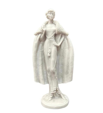 Handmade Woman in Coat Statue, Elegant Lady Figurine, Handmade Woman Figurine, Vintage Coat Sculpture, Handmade Fashion Lady Statue