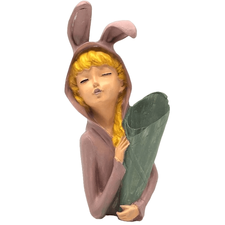 Bunny Ear Girl Figurine, Modern Bunny Ear Girl Statue, Bunny Ear Girl Decor, Bunny Ear Girl Home Decor, Bunny Ear Girl Sculpture, Girl Decor