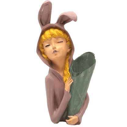 Bunny Ear Girl Figurine, Modern Bunny Ear Girl Statue, Bunny Ear Girl Decor, Bunny Ear Girl Home Decor, Bunny Ear Girl Sculpture, Girl Decor