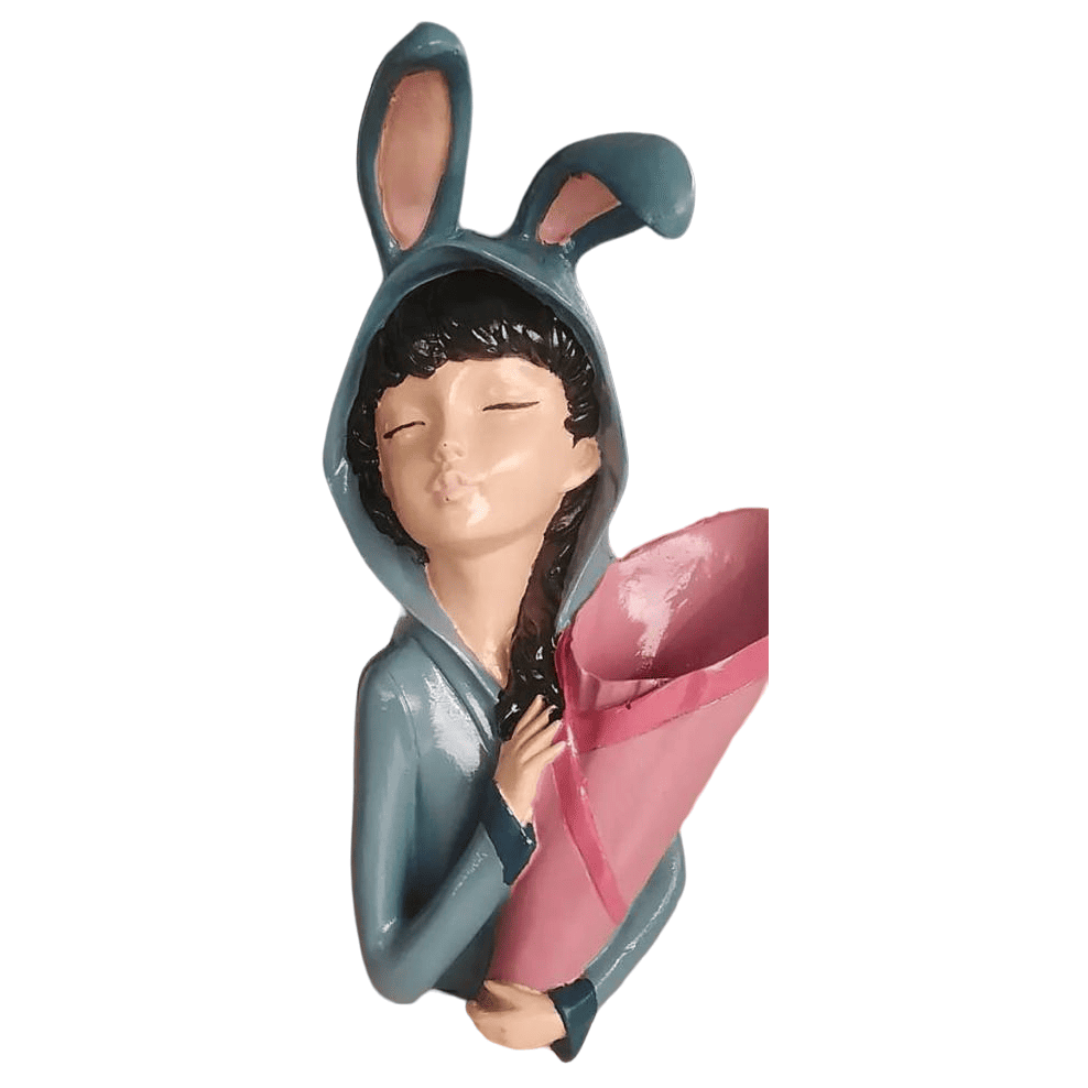 Bunny Ear Girl Figurine, Modern Bunny Ear Girl Statue, Bunny Ear Girl Decor, Bunny Ear Girl Home Decor, Bunny Ear Girl Sculpture, Girl Decor