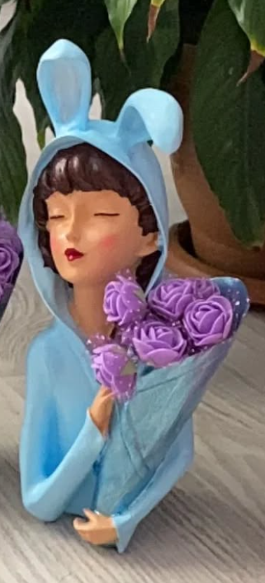 Bunny Ear Girl Figurine, Modern Bunny Ear Girl Statue, Bunny Ear Girl Decor, Bunny Ear Girl Home Decor, Bunny Ear Girl Sculpture, Girl Decor