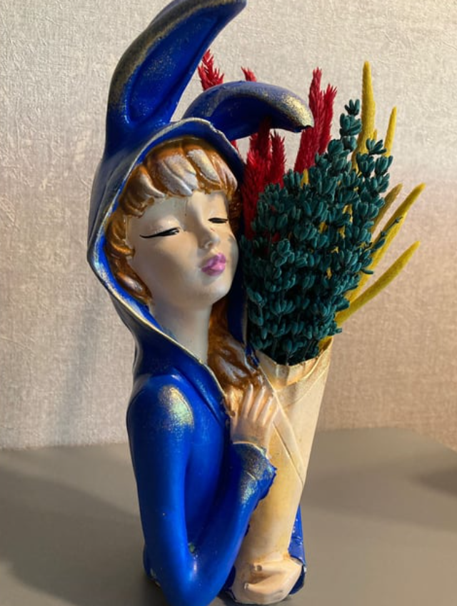 Bunny Ear Girl Figurine, Modern Bunny Ear Girl Statue, Bunny Ear Girl Decor, Bunny Ear Girl Home Decor, Bunny Ear Girl Sculpture, Girl Decor