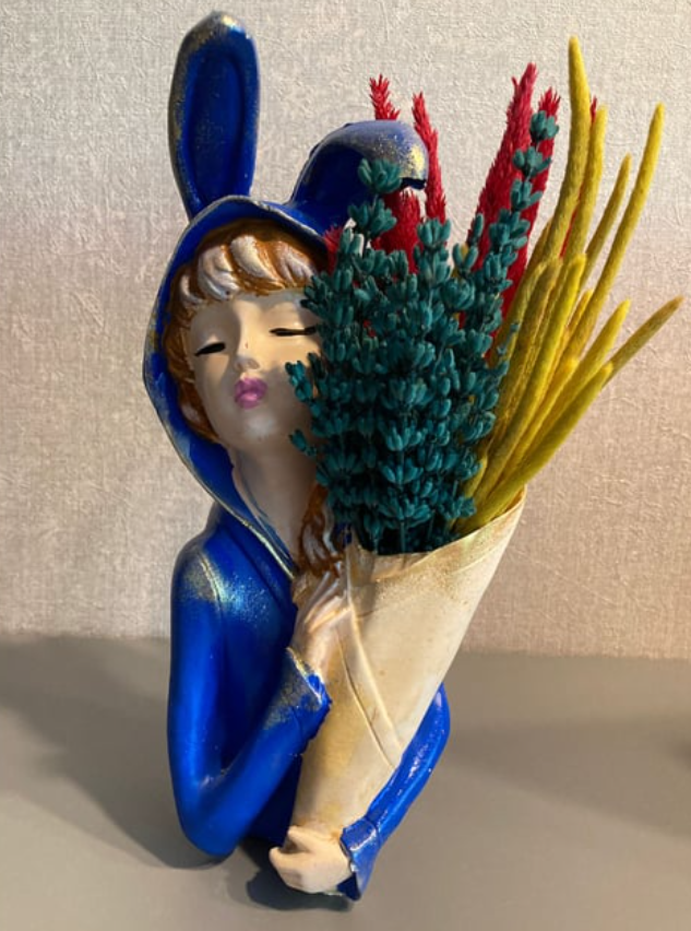 Bunny Ear Girl Figurine, Modern Bunny Ear Girl Statue, Bunny Ear Girl Decor, Bunny Ear Girl Home Decor, Bunny Ear Girl Sculpture, Girl Decor