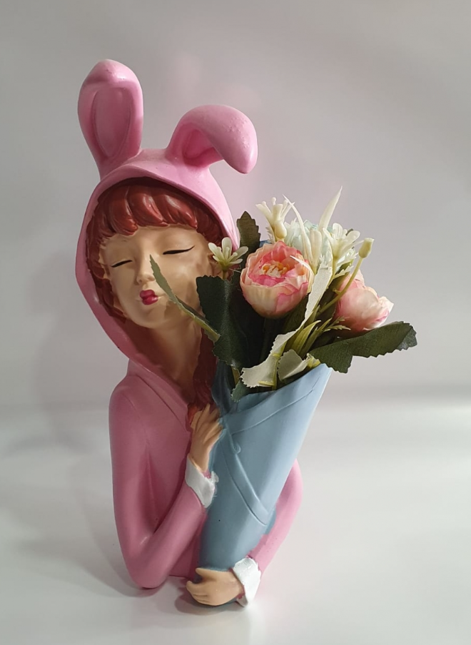 Bunny Ear Girl Figurine, Modern Bunny Ear Girl Statue, Bunny Ear Girl Decor, Bunny Ear Girl Home Decor, Bunny Ear Girl Sculpture, Girl Decor