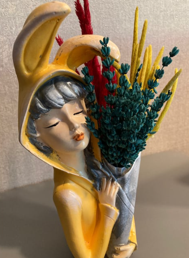 Bunny Ear Girl Figurine, Modern Bunny Ear Girl Statue, Bunny Ear Girl Decor, Bunny Ear Girl Home Decor, Bunny Ear Girl Sculpture, Girl Decor