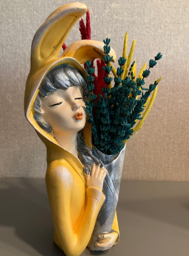 Bunny Ear Girl Figurine, Modern Bunny Ear Girl Statue, Bunny Ear Girl Decor, Bunny Ear Girl Home Decor, Bunny Ear Girl Sculpture, Girl Decor