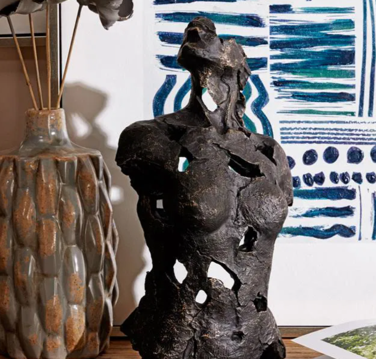 Handmade Abstract Female Statue, Modern Art Sculpture, Handmade Female Torso Decor, Handmade Female Torso Statue, Abstract Torso Statue
