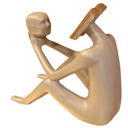Abstract Thinker Man Statue with Book Head, Abstract Man Holding a Head Statue, Abstract Man Statue,  Book Head Modern Thinker Statue