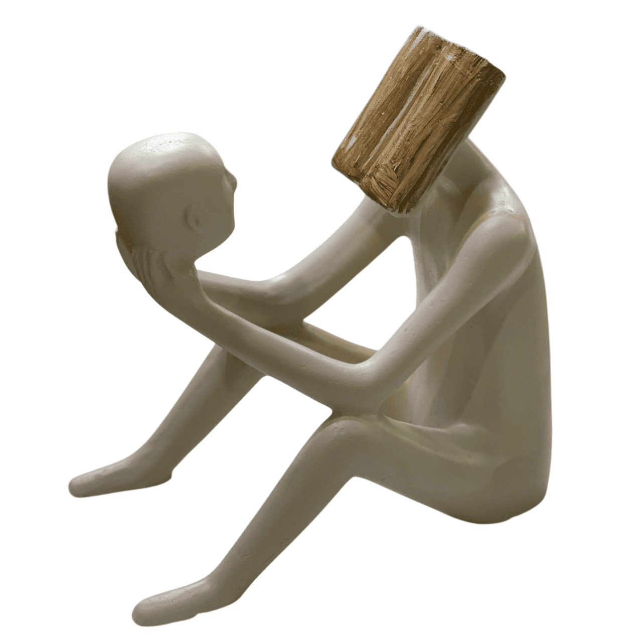 Abstract Thinker Man Statue with Book Head, Abstract Man Holding a Head Statue, Abstract Man Statue,  Book Head Modern Thinker Statue