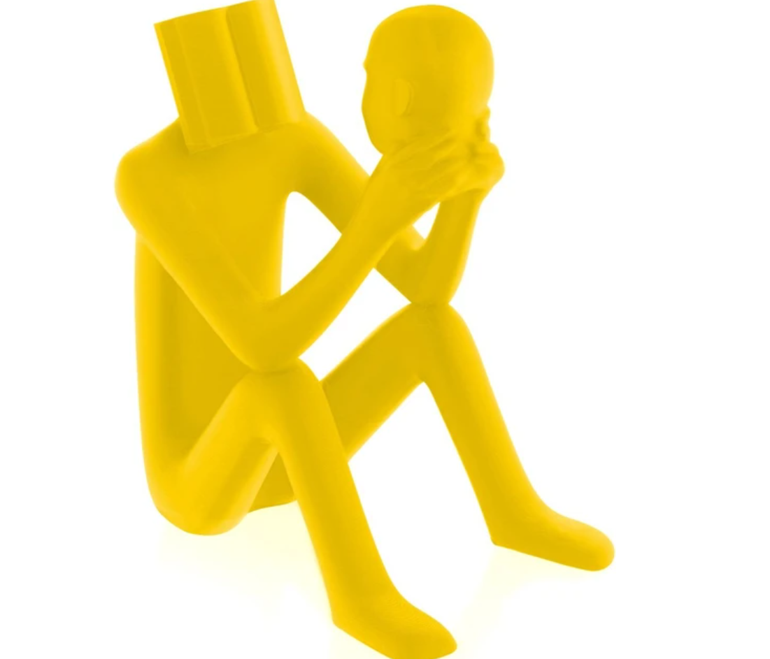 Abstract Thinker Man Statue with Book Head, Abstract Man Holding a Head Statue, Abstract Man Statue,  Book Head Modern Thinker Statue