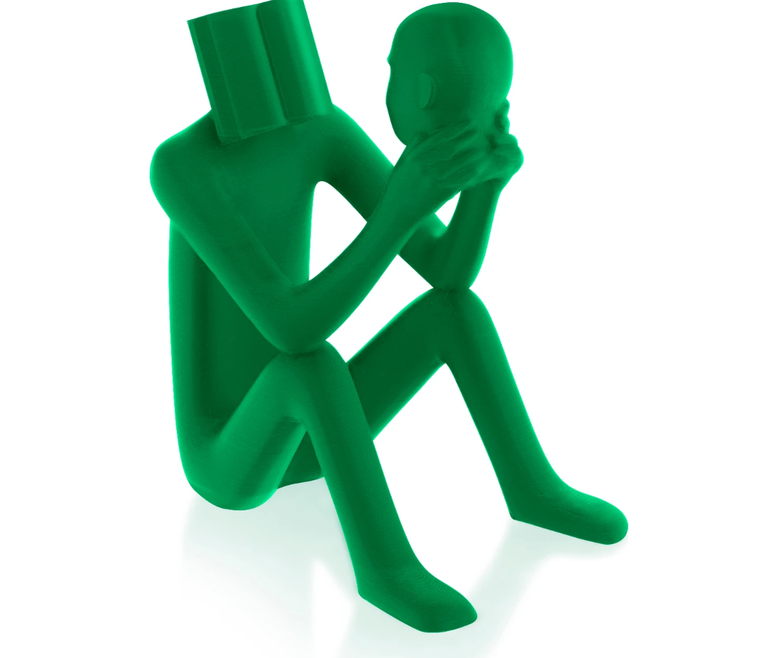 Abstract Thinker Man Statue with Book Head, Abstract Man Holding a Head Statue, Abstract Man Statue,  Book Head Modern Thinker Statue