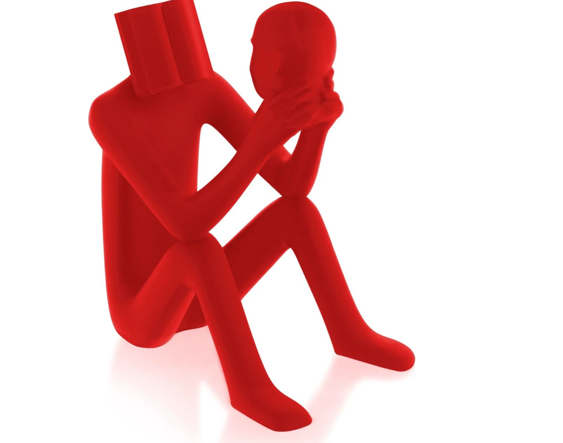 Abstract Thinker Man Statue with Book Head, Abstract Man Holding a Head Statue, Abstract Man Statue,  Book Head Modern Thinker Statue