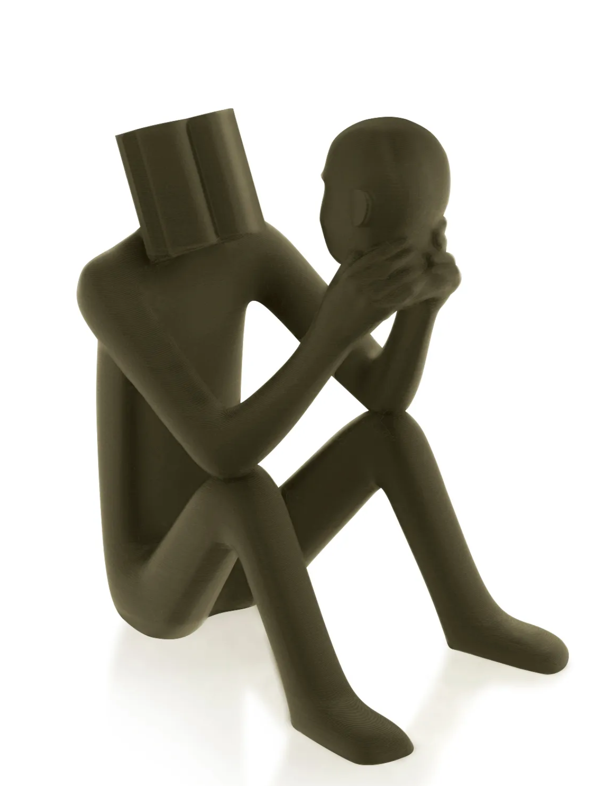 Abstract Thinker Man Statue with Book Head, Abstract Man Holding a Head Statue, Abstract Man Statue,  Book Head Modern Thinker Statue