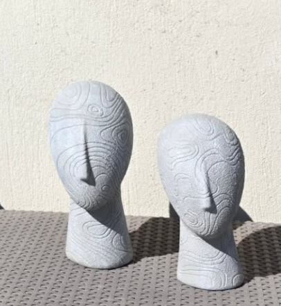 Abstract Face Sculpture Set, Textured Head Bust Decor, Modern Abstract Face Heads, Decorative Face Statue, Abstract Face Statue, Face Statue