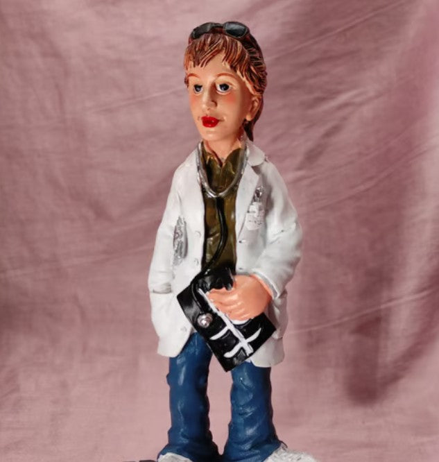 Handmade Doctor Figurine, Funny Medical Decor Statue, Polyester Doctor Gift Clinic Office Decoration