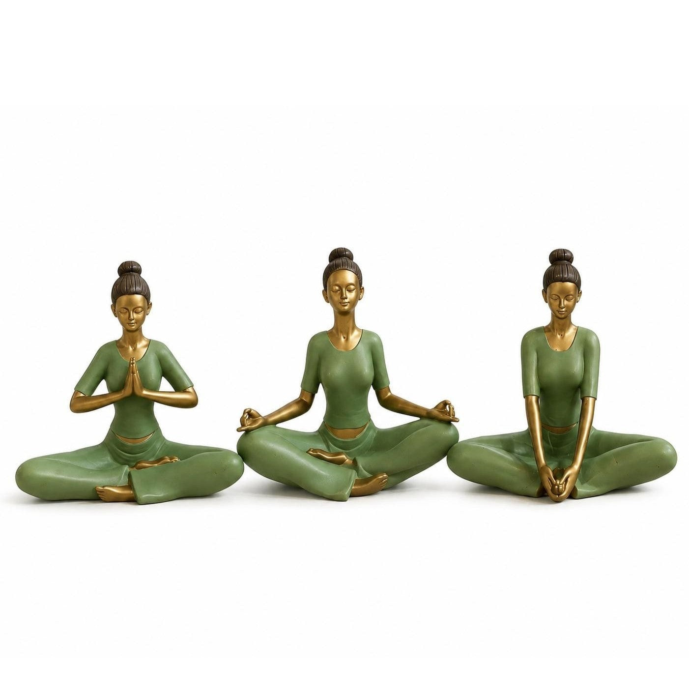 Handmade Yoga Woman Decor Meditation Statue Polyester Zen Figurine Mindfulness Sculpture Modern Wellness Home Office Accent