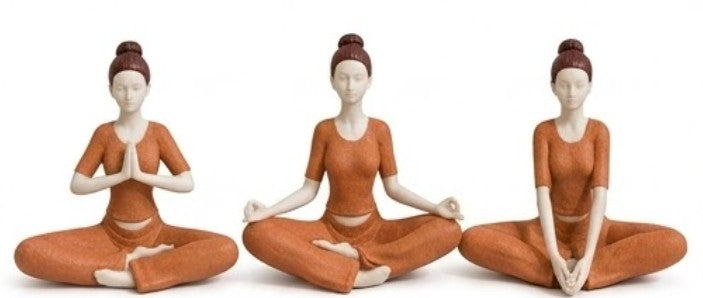 Handmade Yoga Woman Decor Meditation Statue Polyester Zen Figurine Mindfulness Sculpture Modern Wellness Home Office Accent