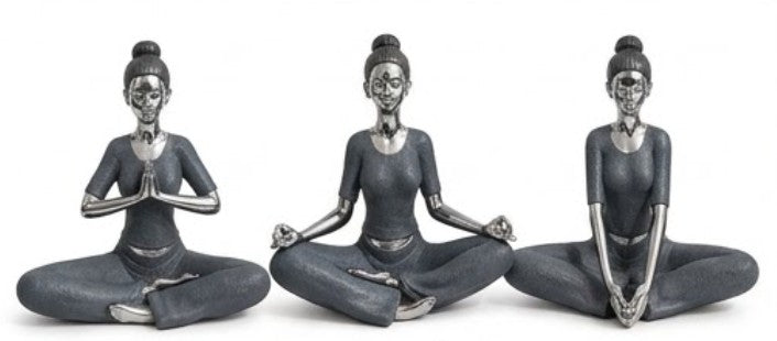 Handmade Yoga Woman Decor Meditation Statue Polyester Zen Figurine Mindfulness Sculpture Modern Wellness Home Office Accent