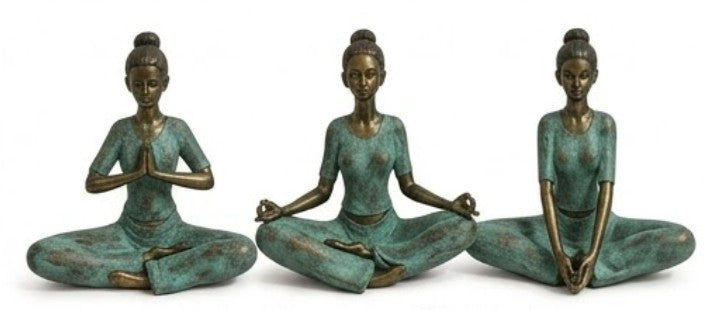Handmade Yoga Woman Decor Meditation Statue Polyester Zen Figurine Mindfulness Sculpture Modern Wellness Home Office Accent