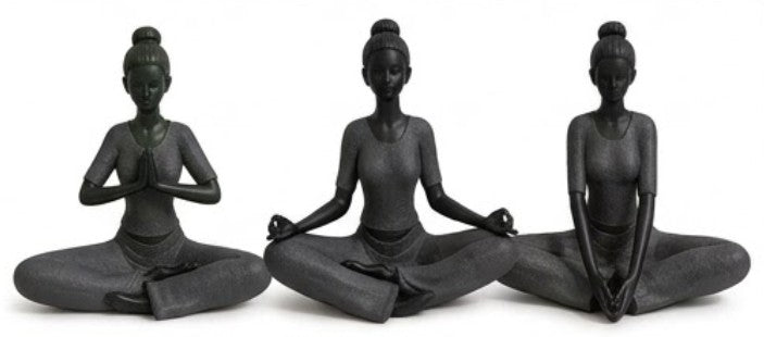 Handmade Yoga Woman Decor Meditation Statue Polyester Zen Figurine Mindfulness Sculpture Modern Wellness Home Office Accent