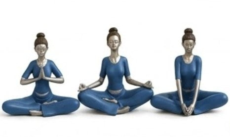 Handmade Yoga Woman Decor Meditation Statue Polyester Zen Figurine Mindfulness Sculpture Modern Wellness Home Office Accent