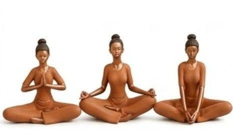 Handmade Yoga Woman Decor Meditation Statue Polyester Zen Figurine Mindfulness Sculpture Modern Wellness Home Office Accent
