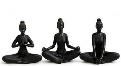 Handmade Yoga Woman Decor Meditation Statue Polyester Zen Figurine Mindfulness Sculpture Modern Wellness Home Office Accent